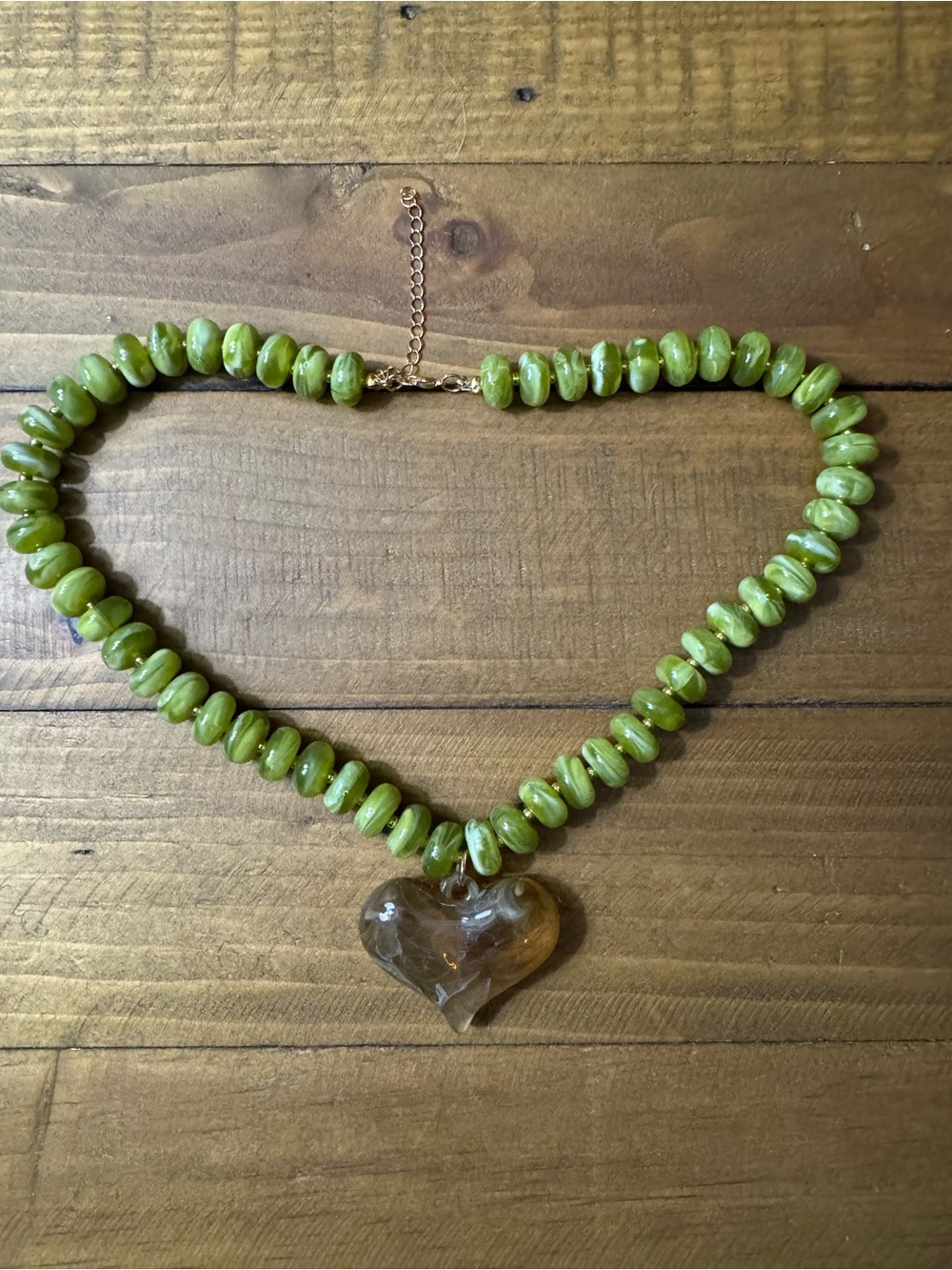 Statement Piece Faux Crystal Heart Beaded Pendant Necklace